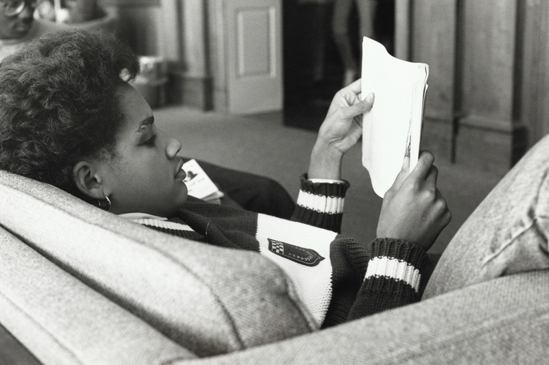 Student studying in the Shriver Center, 1987